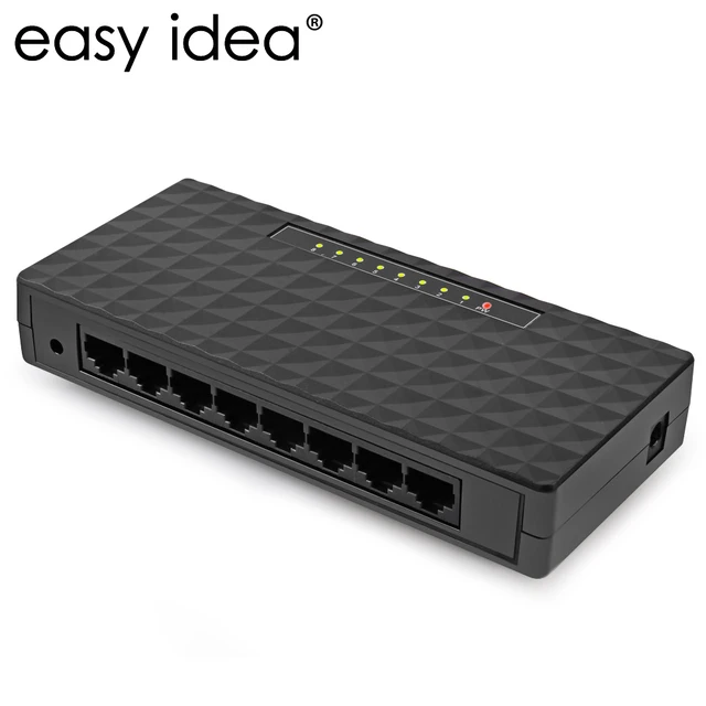 Mini 8 Порта 10/100 Мбит Сетевой КОНЦЕНТРАТОР Коммутатор Fast Ethernet LAN Сети Настольных Коммутаторов Адаптер Черный/Белый
