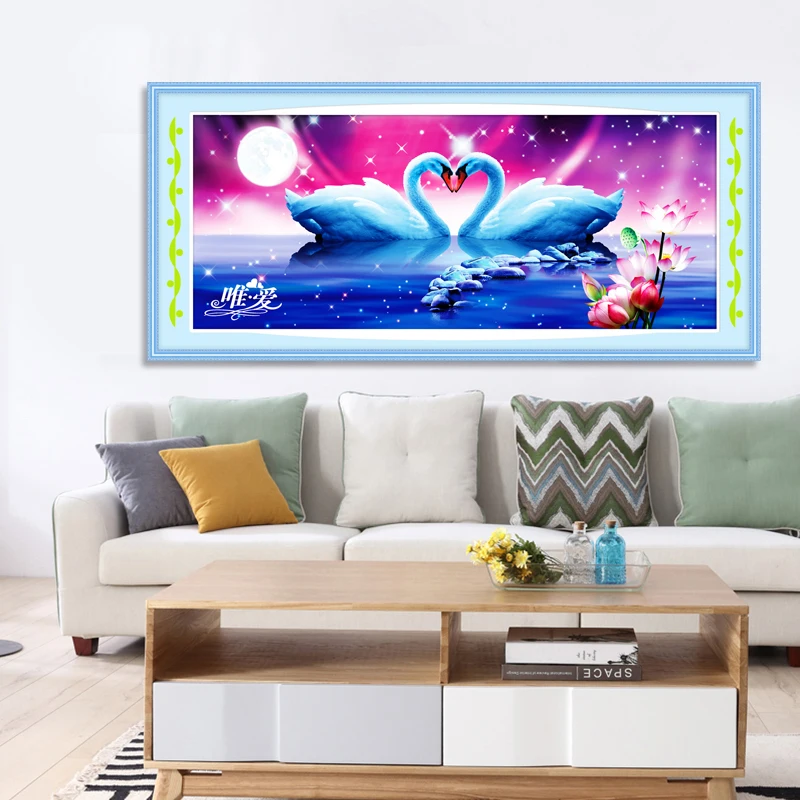 5D DIY Diamond Painting Needle Mosaic Embroidered Swan Pattern Crafts Home Furnishings Gifts | Дом и сад
