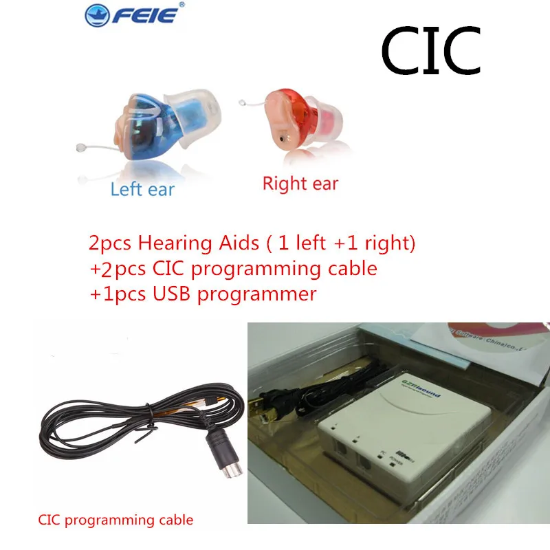 Новое изобретение cic программируемый слуховой аппарат слышать усилитель Регулируемый тон intracanal 6-канальный слуховой аппарат для глухих S-16A - Цвет: ONE SET