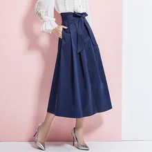 Высококачественные взрывной плиссированные чистый цвет Женская одежда галстук, талия-Длина юбки, женские открытым Раздвоенный подол юбки в