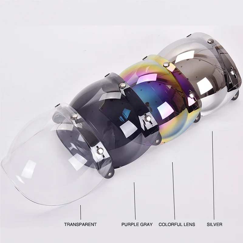 

DERI Universal motorcycle helmet bubble visor vintage Retro helmet windshield shield open face Mask Moto Capacete Casco Casque