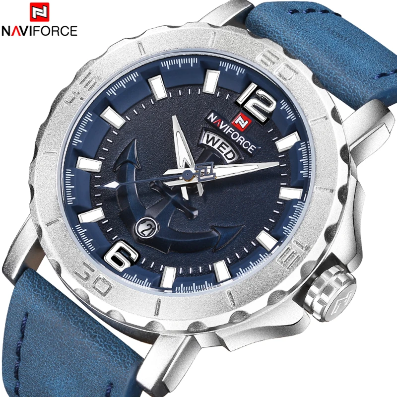  NAVIFORCE Men Watches Analog Date Clock Quartz Watch Men Army Military Wristwatch Luxury Brand Men 