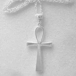 Винтажный серебряный египетский крест кулон ожерелье короткая цепочка эффектное ожерелье s религиозные украшения Рождественский подарок