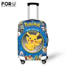 FORUDESIGNS Travel Luggage Cover Designer Anime Pokemon Pikachu Prints Luggage Protective Cover Dustproof Suitcase Cover Elastic
