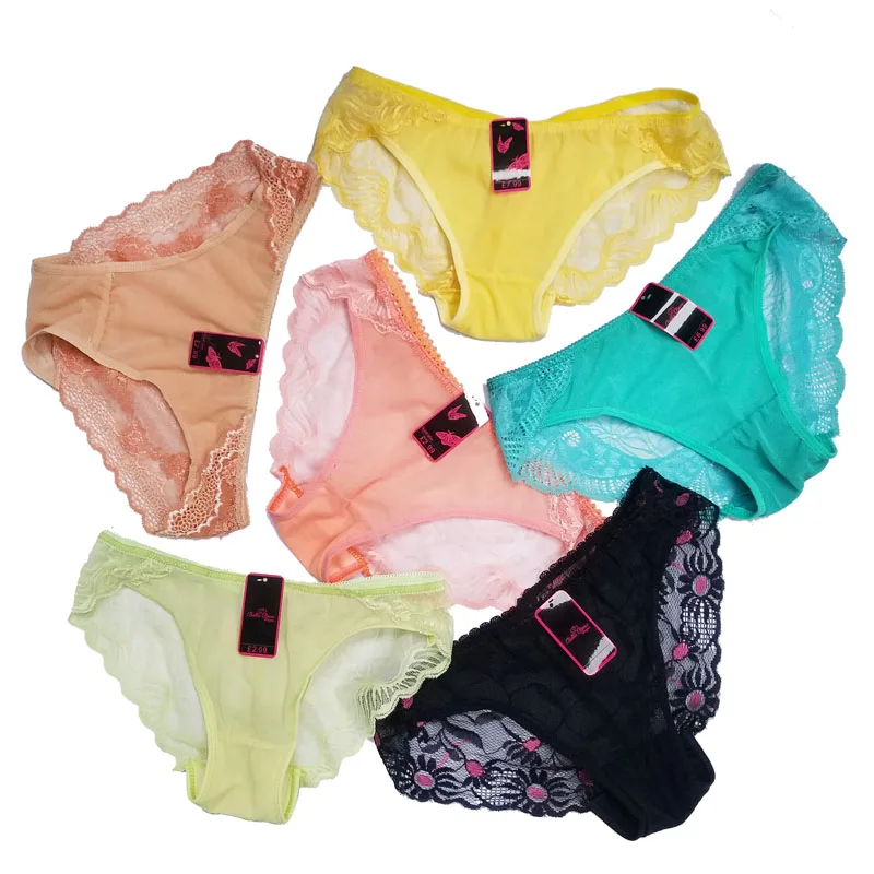 

Good quality 5color beautiful lace adjusted Sexy cozy Lace Briefs g thongs Underwear bikini Lingerie for women 1pcs zhx85-5