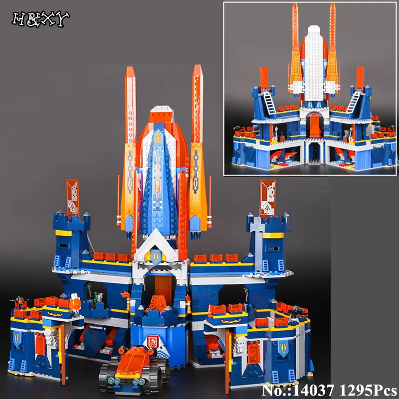 

H&HXY 14037 1295pcs Knights Knighton Castle Model lepin Building Blocks Assemble Bricks Children Toy Games Nexus Compatible 7035