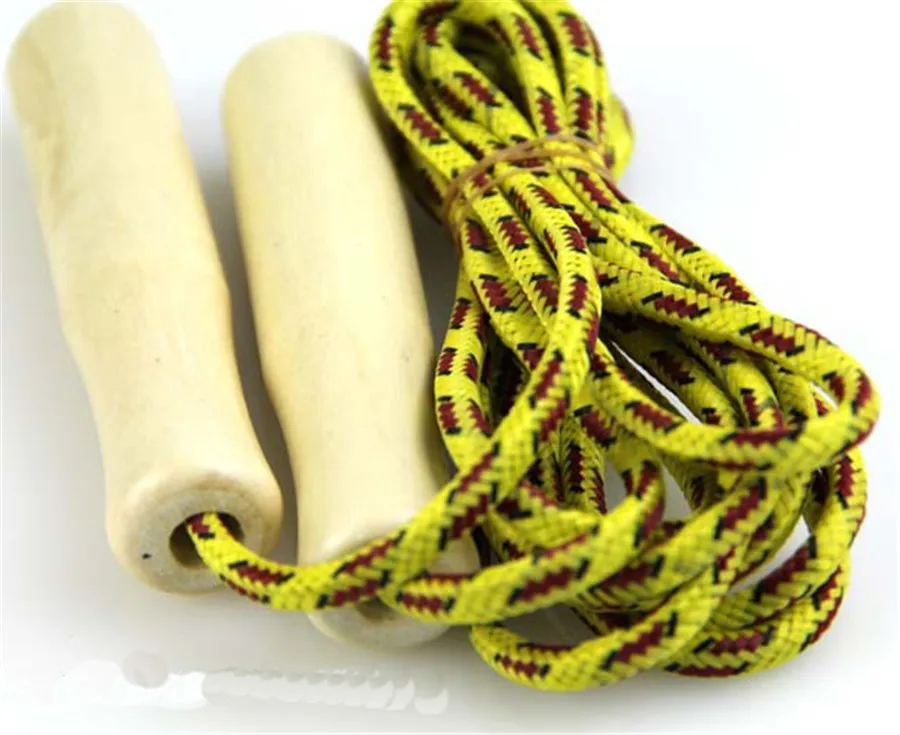 Wood Handle Fitness Jump Rope Crossfit Cotton Jumping Thread Adjustable Skipping Rope For Sports (6)