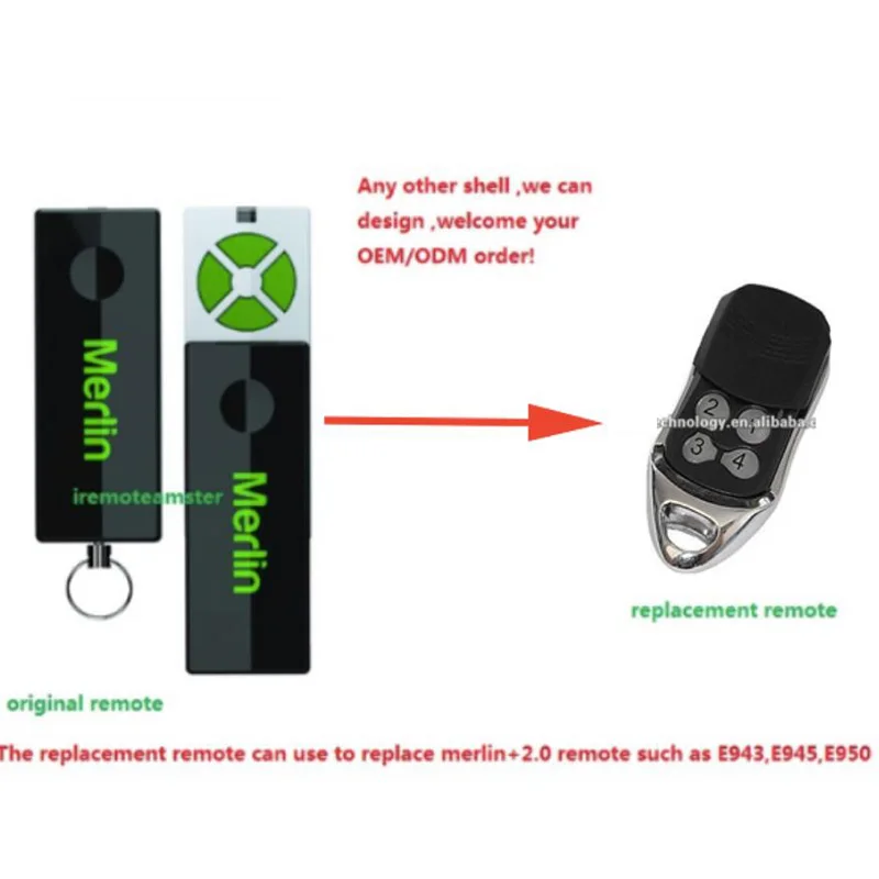 

Aftermarket Merlin+2.0 remote E945,E950,E943,MRC950EVO, MR650EVO ,MR850EVO, MT3850EVO remote control beautiful