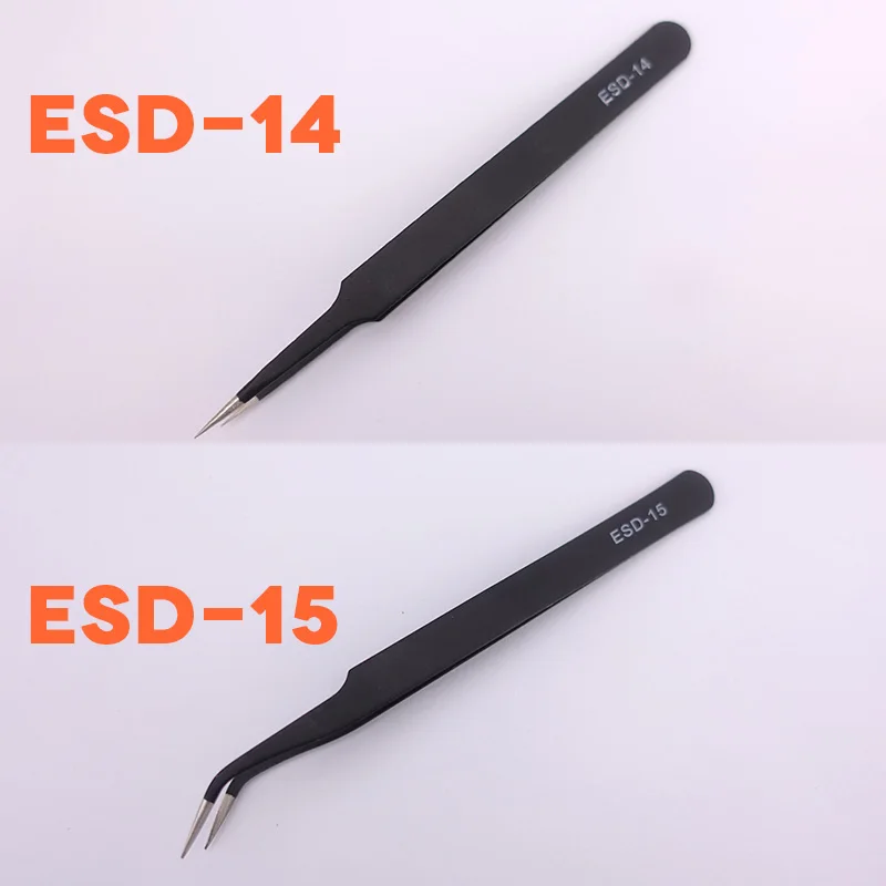 ESD10 12 17 пинцеты прямые изогнутые устойчивый к коррозии Антистатический пинцет