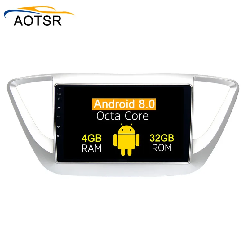 Best 2 din Android 8.0 Car multimedia player Radio head unit For Hyundai Solaris Verna 2017 2018 gps navigation Stereo no dvd 4+32G 3
