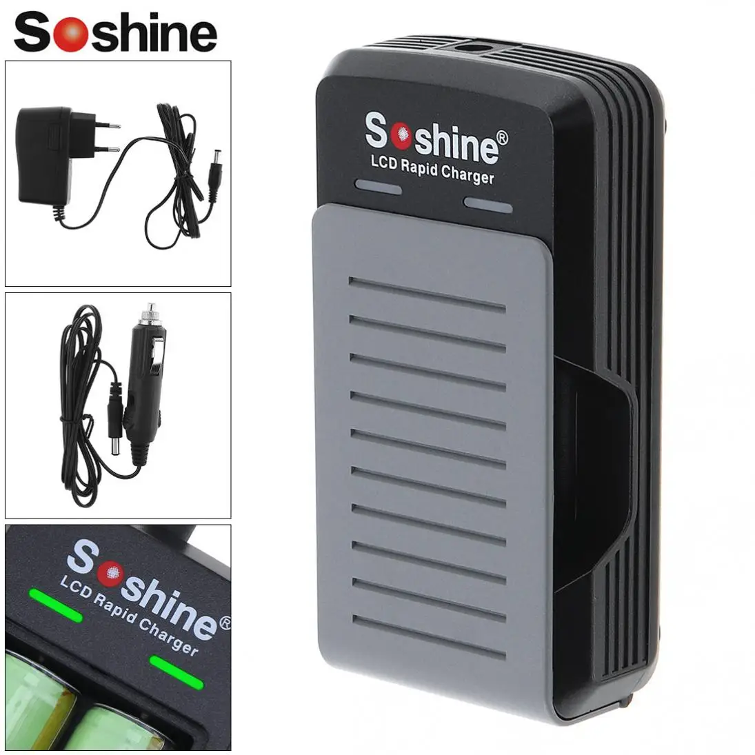 Soshine 100-240 V S2 2 слота Быстрый универсальное Батарея Зарядное устройство с Светодиодный индикатор для 18650/17650 батареи