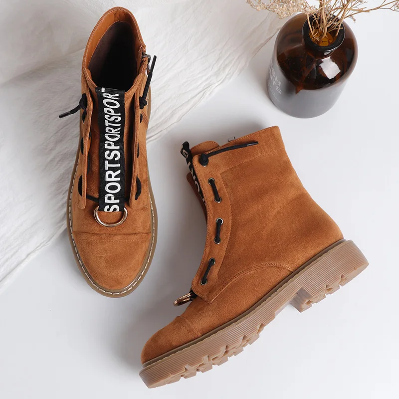 

Jookrrix Brand British Style New Shoes Women Fashion Martin Boots Lady chaussure Autumn Female footware Cross-tied Ankle Boots