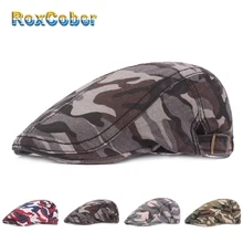 RoxCober мужские и женские камуфляжные Плоские береты кепки головные уборы плюща вождения хлопок newboy шапки peaky blinder boinas de hombre 332
