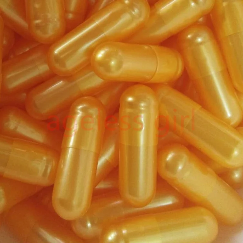 

100/500/1000/2000pcs 0# Gold Color Empty Capsule Shells, Empty Capsules, Seperated Empty Capsules