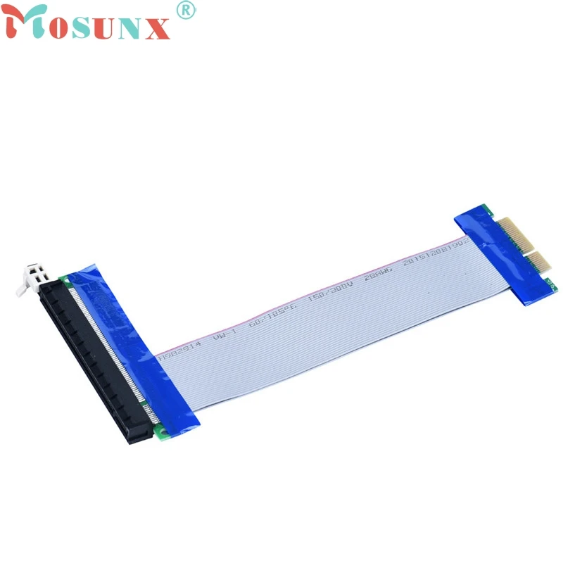 Mosunx Новый Mecall PCI E Express удлинитель гибкий ленточный 4х до 16Х Riser Card Оптовая Продажа