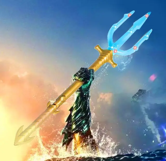 

Aquaman trident justice league hero sound-light sword fork weapon accessories children performance play props party decoration