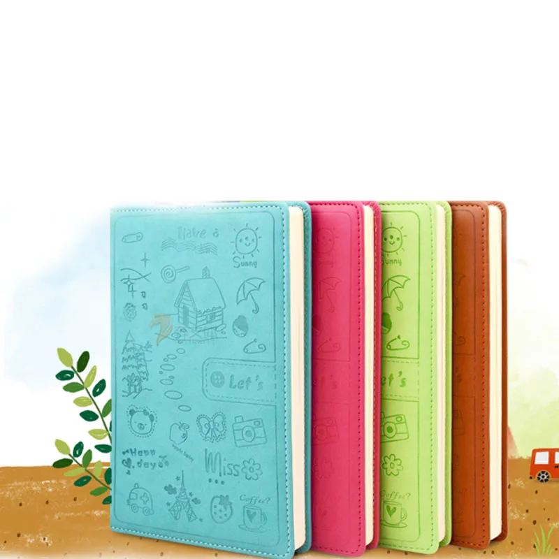 Cute Diary leather Notebook paper A5 A6 120 sheets personal diary