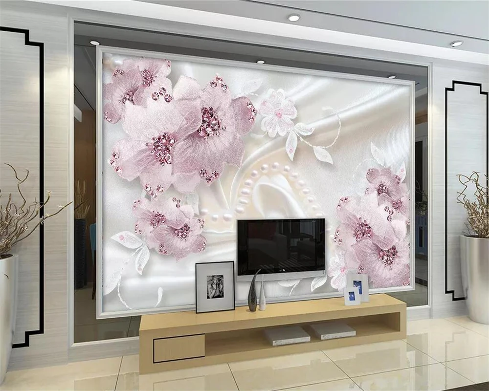 Beibehang заказ росписи 3d стерео фото обои роскошный Алмазный цветок 3d украшения фон обои живопись papel де parede