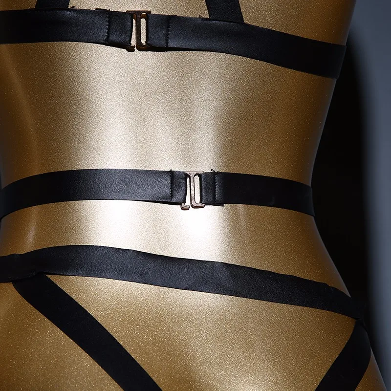 Black backless nighty dress | bondage harness | harness lingerie