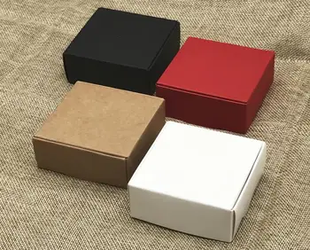 

30pc kraft Packing Paper Gift Box,black/white/brown Box for Packaging,foldable square candy boxes,small soap box 7.5x7.5x3cm