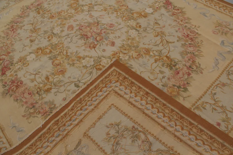 Free shipping 12'x18' Aubusson rugs French Aubusson Carpet handwoven big carpet area rugs - Image 6