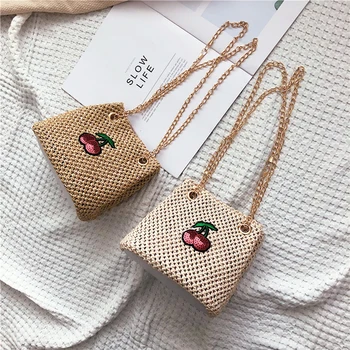 

Summer Beach Crossbody Bag For Women 2019 Fashion Straw Shoulder Bag Elegant Rattan Woven Messenger Travel Purse and Handbags