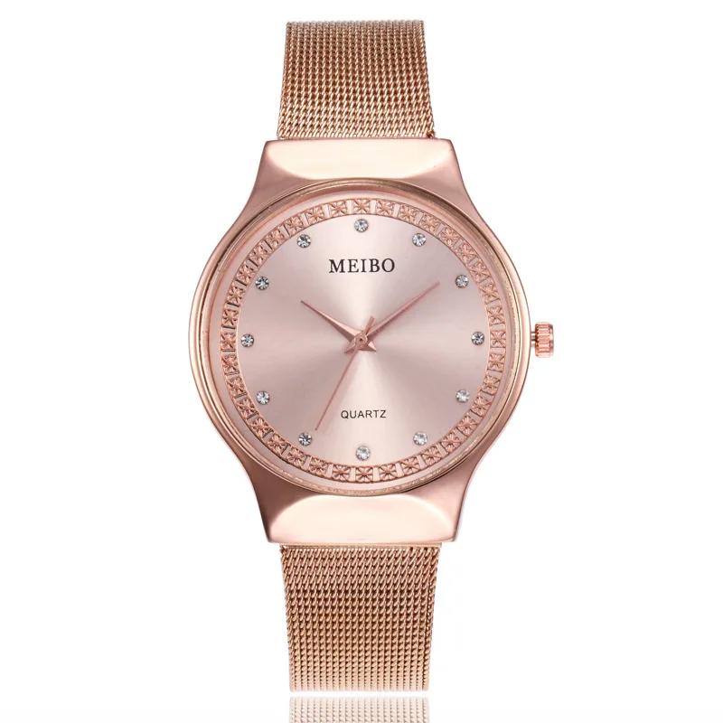 

2019 New Brand Crystal Gold Casual Quartz Watch Women Metal Mesh Stainless Steel Watches Relogio Feminino Ladies Wrist Watch Hot