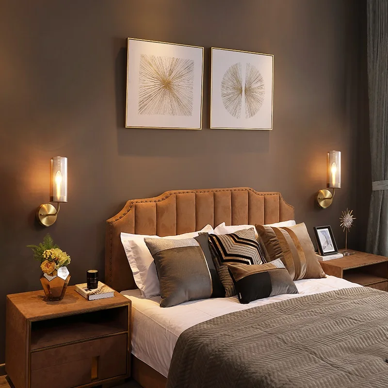 wall lights next to bed