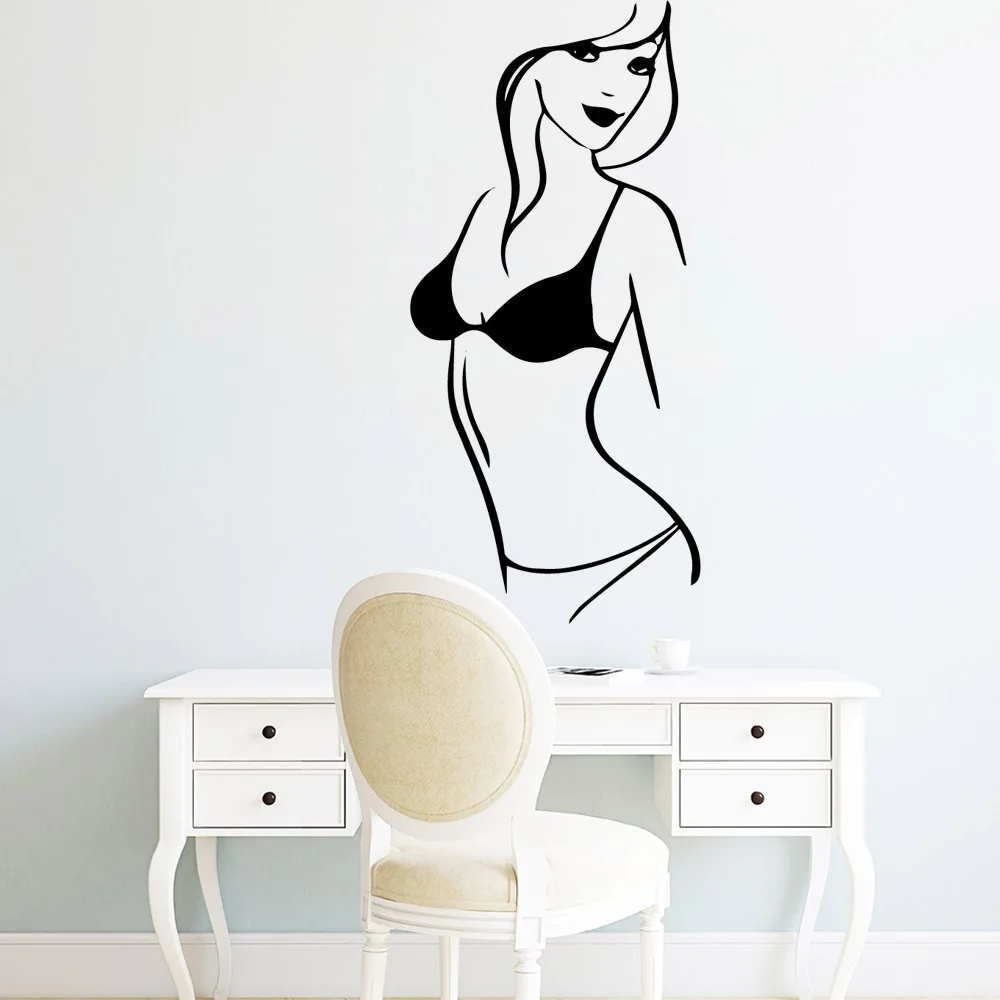 

New sexy girl Sticker Waterproof Vinyl Wallpaper Home Decor Living Room Mural Bedroom Decor Nordic Style adesivo de parede