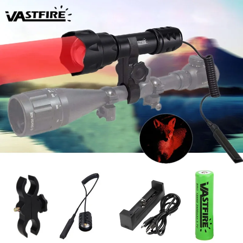 

VASTFIRE T20 Red Light Flashlight Red Hunting Light Tactical Flashlight Red Light Torch For Fishing Hunting Detector