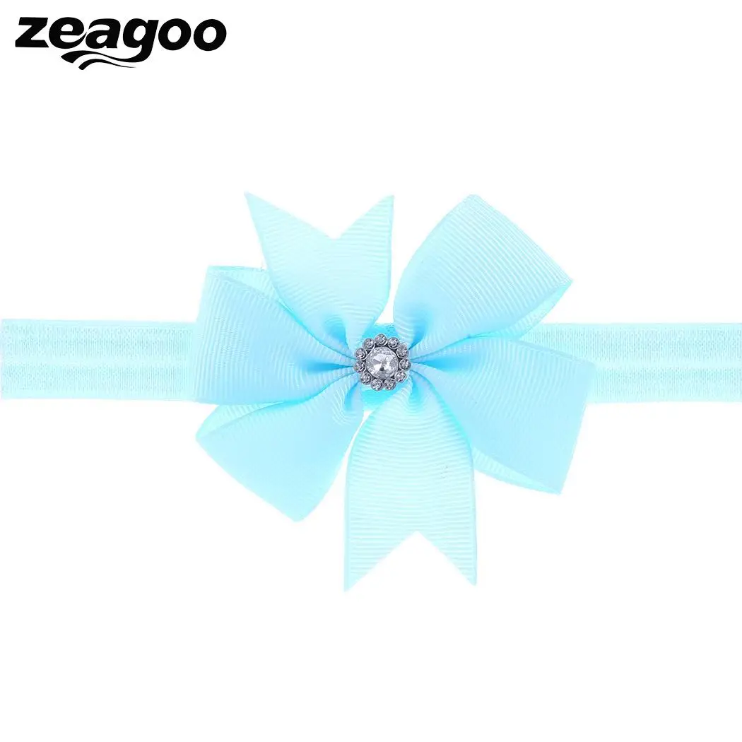 Zeagoo 1 Pcs Elastic Wide Flower Fashion Eye-catching Crystal Soft Headband For Kids Girls Casual Party 20 Colors Hair Accessory | Детская