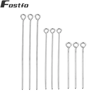 

100pcs/lot 20/30/40/50/60/70mm Length Needles Stainless Steel 9 Shape Hypoallergenic Flat Head Eye Pins for DIY Jewelry Making