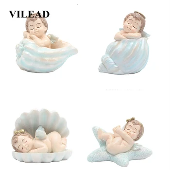 

VILEAD 5-7cm Resin Ocean Angel Figurines Cake Baking Decoration Creative Home Desktop Crafts Ornaments For Home New Year Decor