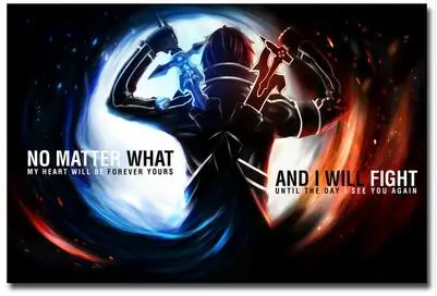 Sword Art Online 2 Kirito Asuna Art Wall Decor Silk Print Poster Sword Art Online 2 Kirito Asuna Art Wall Decor Silk Print Poster