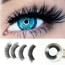 Women Eye Makeup 1 Pair 3D Double Magnetic False Eyelashes Lashes Reusable False Magnet Eyelashes 2U1111