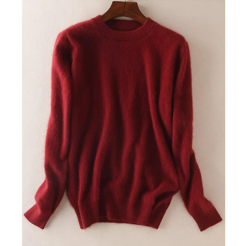 Распродажа, Зимний брендовый мужской свитер с высоким круглым вырезом, 100 норковый кашемировый свитер, пуловер с высоким воротником, мужской Рождественский свитер - Цвет: O Burgundy