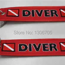 Diver Подпушка флаг вышитые Подводное брелок тег