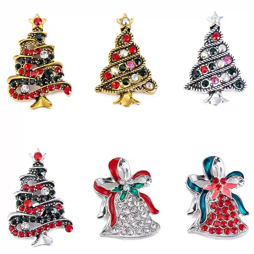 

New Snap Button Jewelry Christmas tree metal 18mm Snap Buttons fit Snap Bracelet Bangles Button Jewelry TZ9181