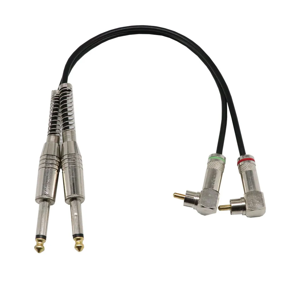 

Dual 6.35mm Mono Jack Male to Dual Balanced RCA Audio Speaker Male Mixer Audio Cable 0.3M ND998