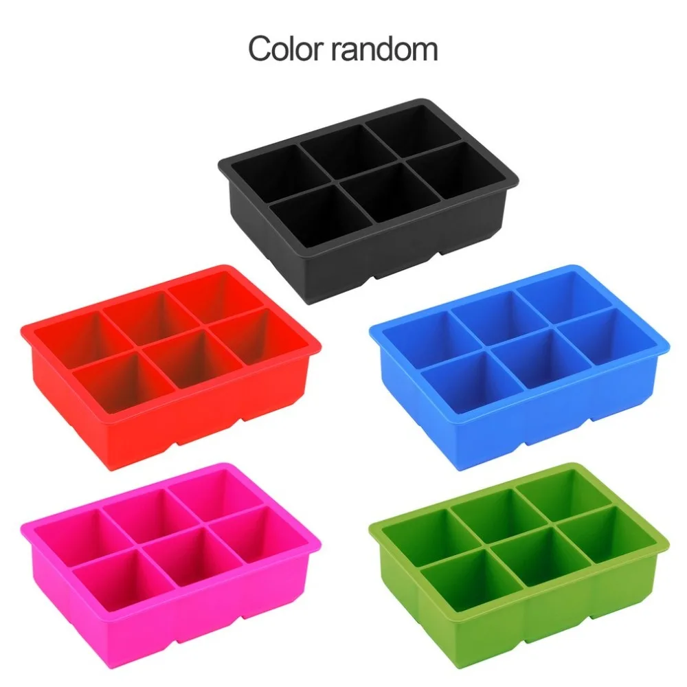 

1PC 6-Square Silicone Cube Tray Ice Maker Jelly Pudding Soft Mould Biscuit Cake Prepared food Chocolate Mousse Sprinkled Novelty