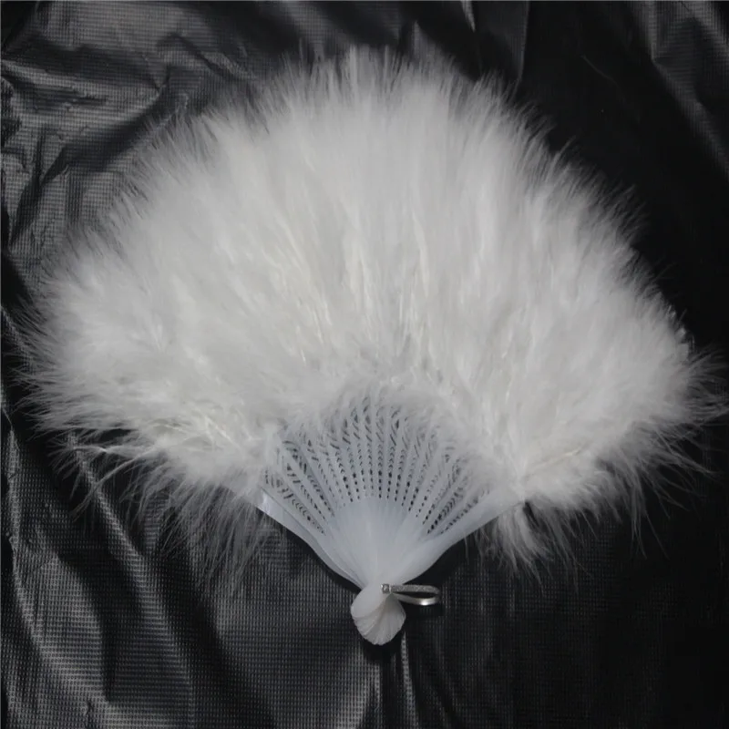 5pcs28 slices of whole thick velvet dye bleach white feather fan dance