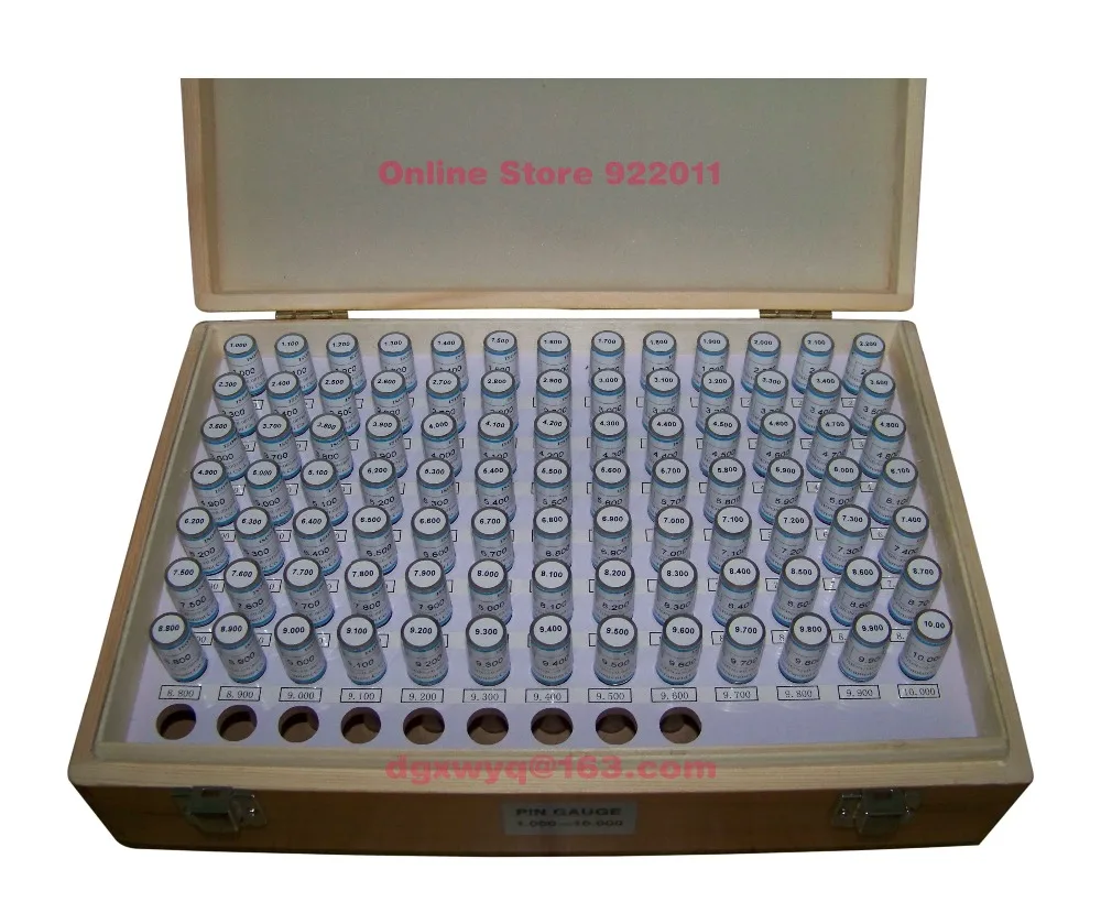 Plug Gauge/pin gauge Set,1.000mm 10.000mm(Interval 0.1,91pcs),fast