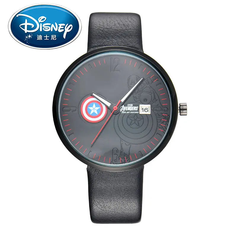 

Disney Kids Watch Men Watch Super Hero Fashion Simple Cool Wristwatches Girls Mickey Mouse Gift Leather clock