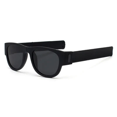 Красочные поляризационные солнцезащитные очки для женщин сланцевый браслет солнцезащитные очки для мужчин роскошный браслет фестиваль складные солнцезащитные очки леди - Цвет линз: black