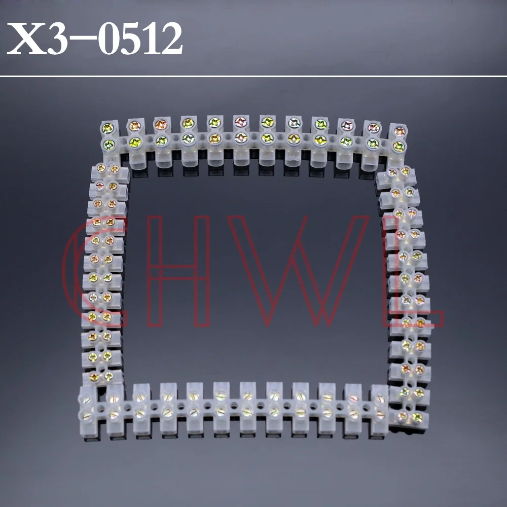 

5 Pcs/lot X3-0512 5A 12 Position Terminal block plastic terminal block cable terminal connector BRASS FREE SHIPPING
