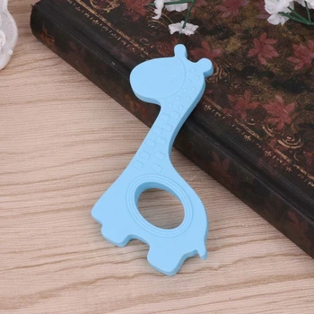

New Baby Infant teethers Cute Creative Giraffe Teether Soft Silicone DIY Kid Giraffe Shape Craft Handmade Chewing Ring Toy