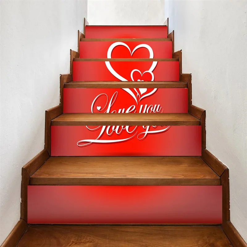 

Love Hot wall Sticker Removable Stair Sticker Home Decor Patterns simple shape for living room stairs MA4