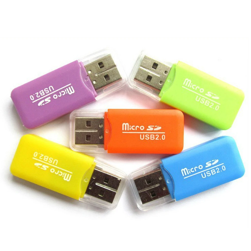 Портативный цветной высокоскоростной USB 2,0 Micro SD T-Flash TF устройство для чтения карт памяти Microsd Transflash на USB флэш-накопитель адаптер