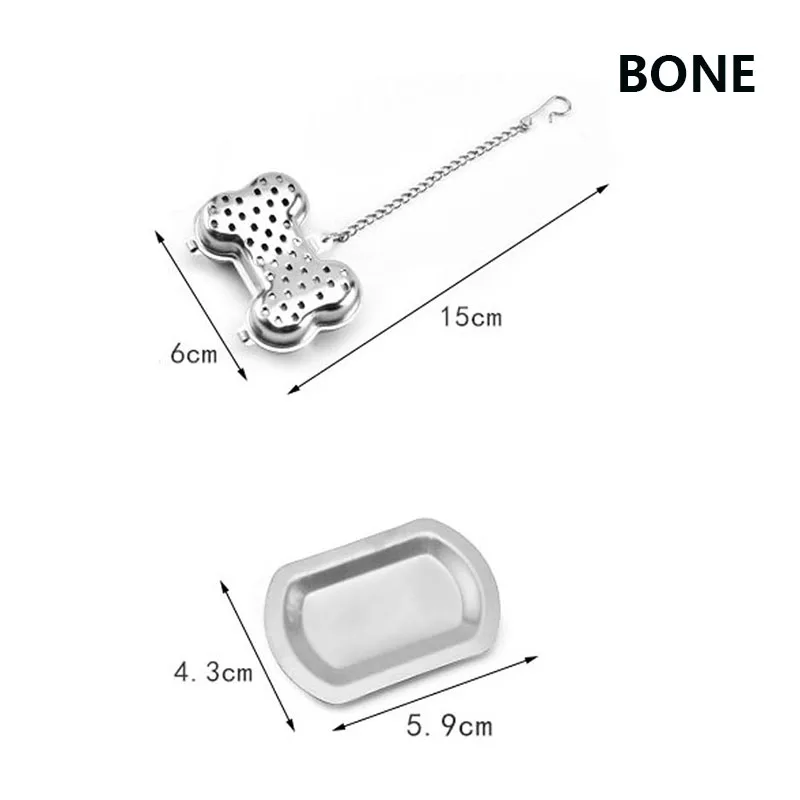 FHEAL 1 шт. Сова в форме кости дизайн нержавеющая сталь чай заварки портативный металлический Чайный фильтр с цепочкой кухонные аксессуары - Цвет: Bone
