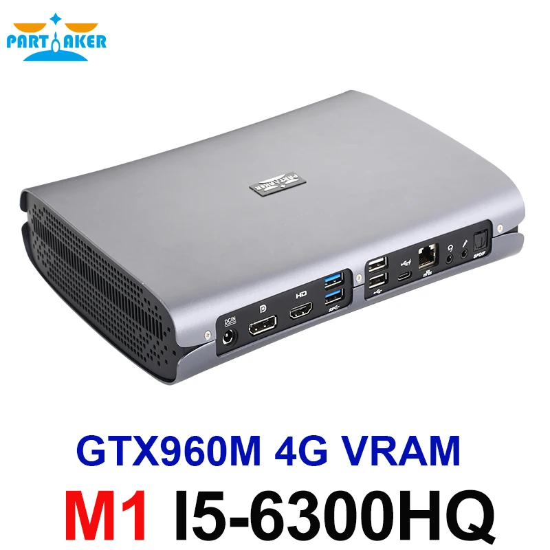 Причастником Топ игровой компьютер мини ПК Intel quad core i5 6300HQ GTX 960M GDDR5 4 Гб Ram HDMI+ DP+ type C S/PDIF 5G Wifi